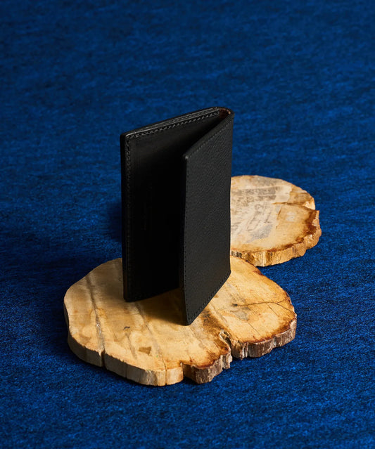 店舗限定 #49 / アドレスカードケース（all-black）/ 牛革・バブルカーフ - REN