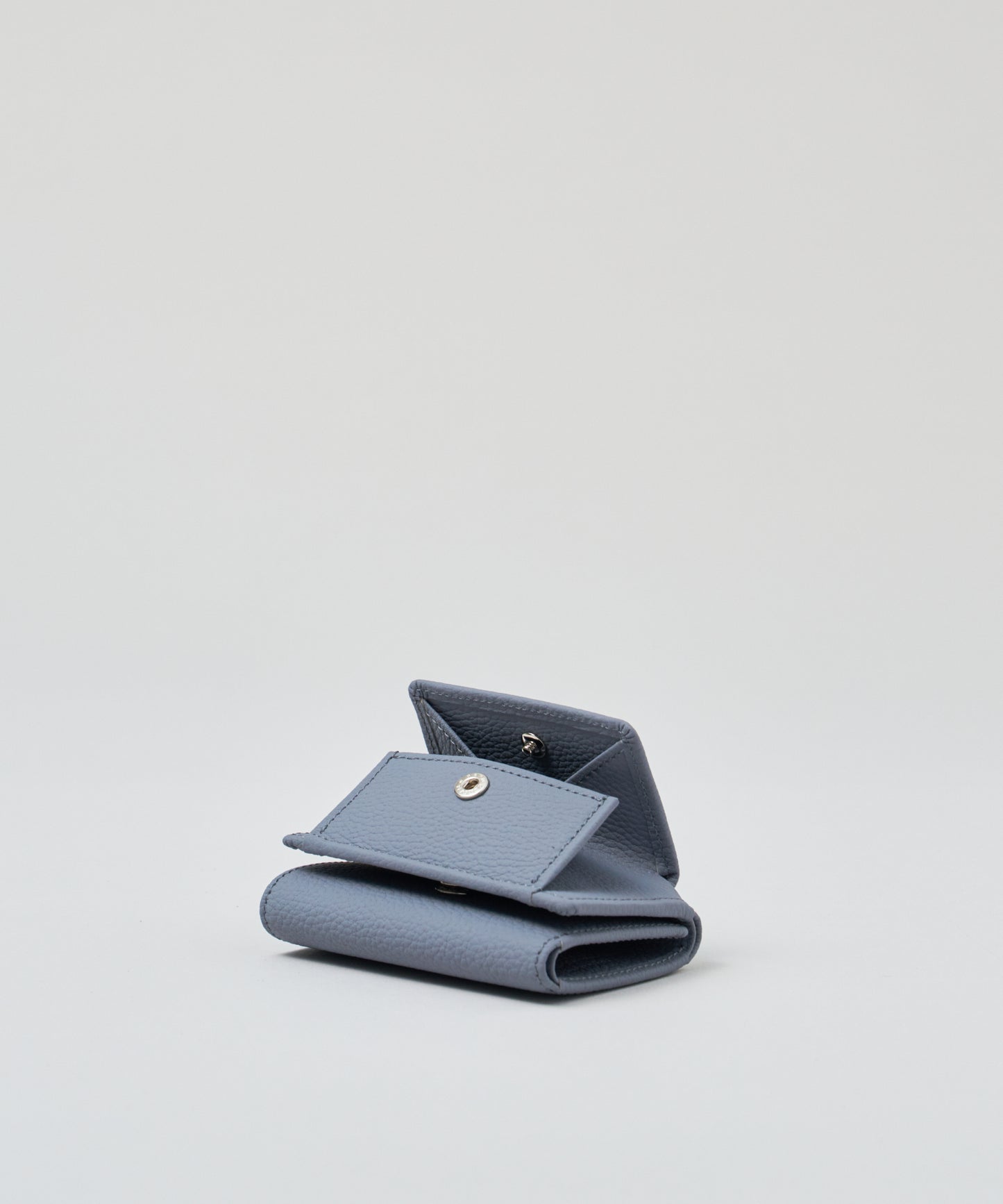 #51/ ミニウォレット（powder blue）/ 牛革・フィリップ