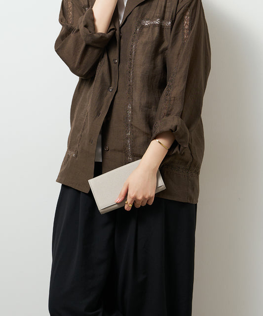 #53/ バンクウォレット(pale gray)/ 牛革・エン