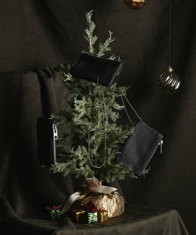 #11《BF SALE 20%》クラマエポーチ（black）/ やぎ革・ベアー