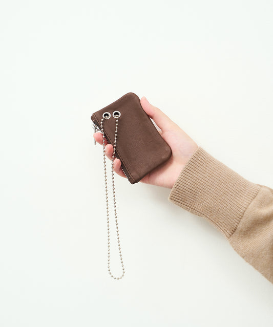 #11《SALE 30%》クラマエポーチ(dark brown) / やぎ革・ベアー