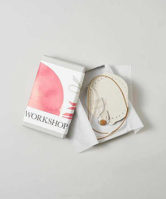 #30/ 結んで作る プチ巾着〈oatmeal〉/ WORKSHOPKIT - REN