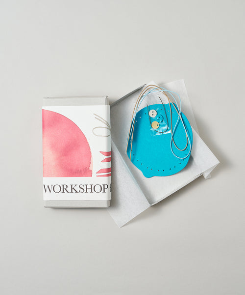 #30/ 結んで作る プチ巾着〈turquoise〉/ WORKSHOPKIT