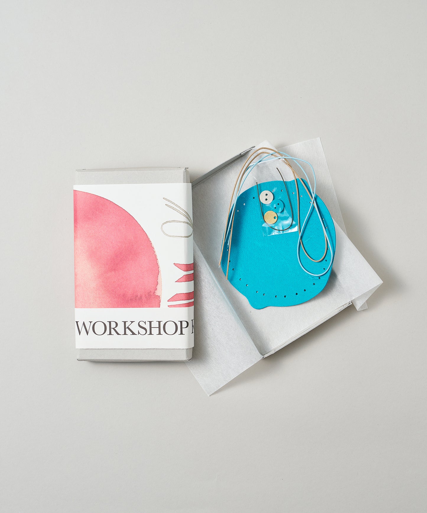 #30/ 結んで作る プチ巾着〈turquoise〉/ WORKSHOPKIT
