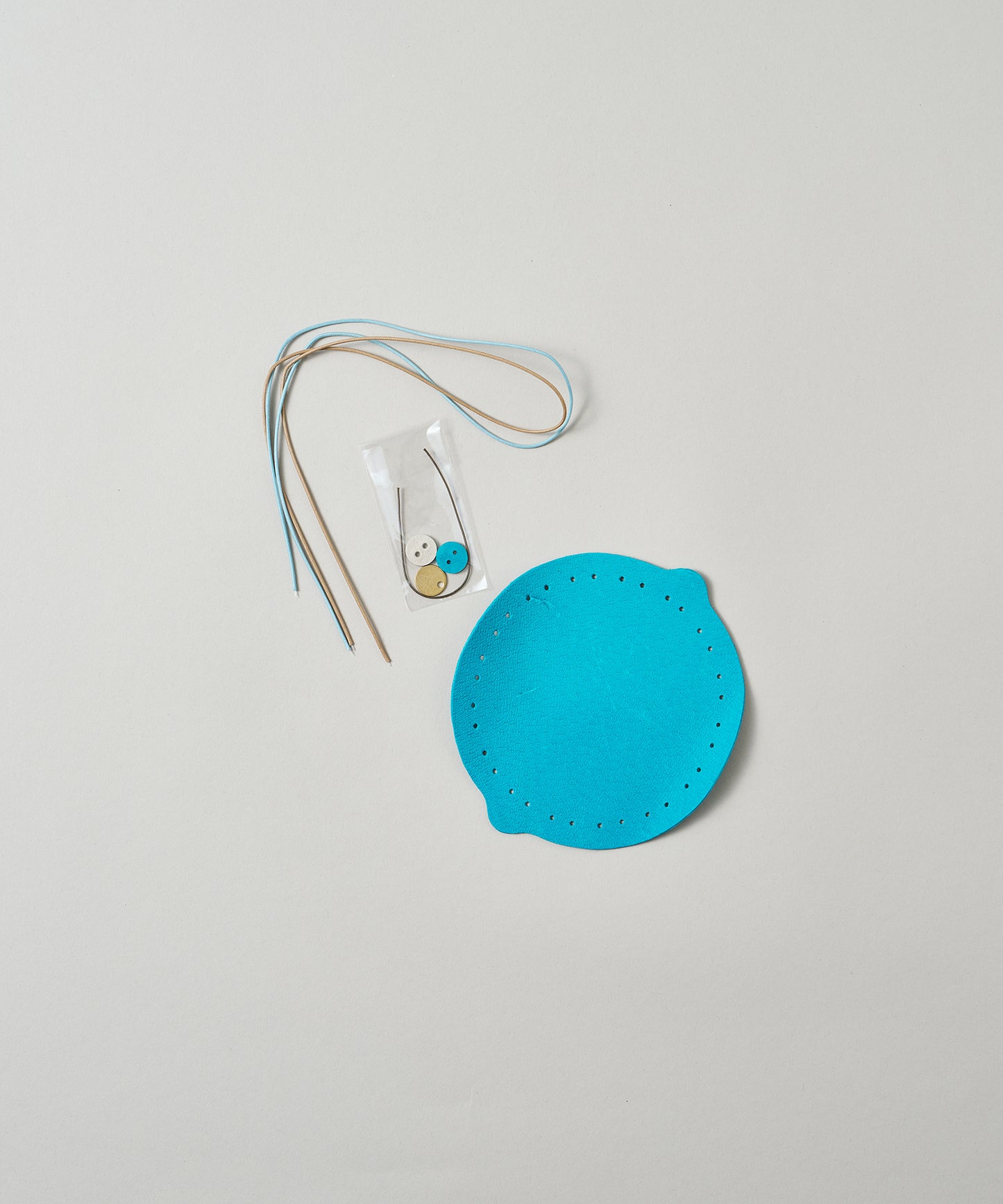 #30/ 結んで作る プチ巾着〈turquoise〉/ WORKSHOPKIT