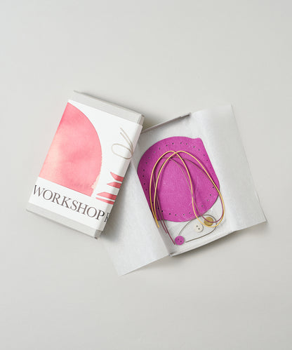 #30/ 結んで作る プチ巾着〈peony purple〉/ WORKSHOPKIT