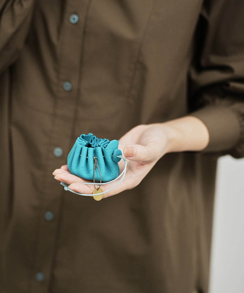 #30/ 結んで作る プチ巾着〈turquoise〉/ WORKSHOPKIT