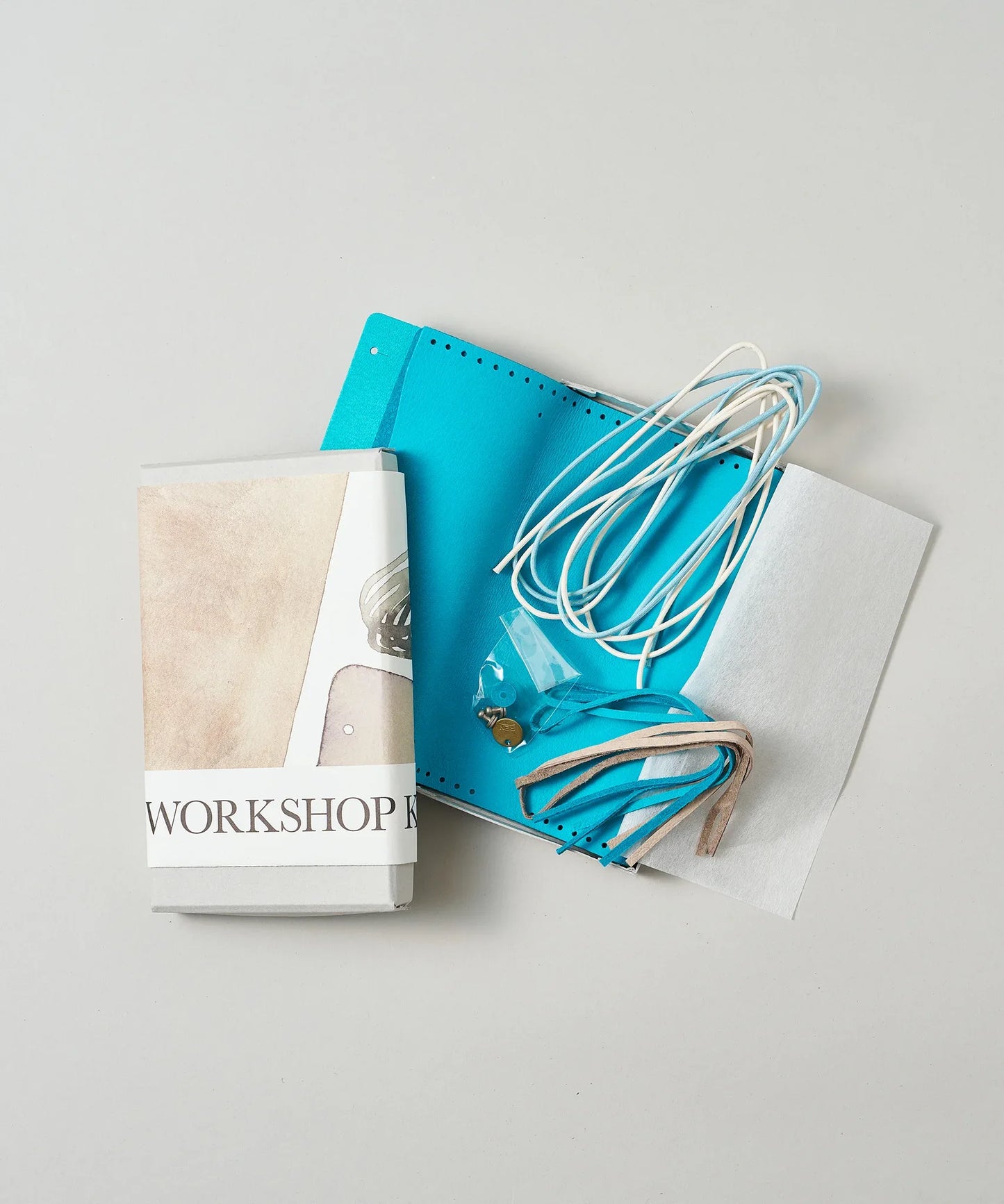 #30/ 結んで作る ポケットショルダー〈turquoise〉/ WORKSHOPKIT - REN