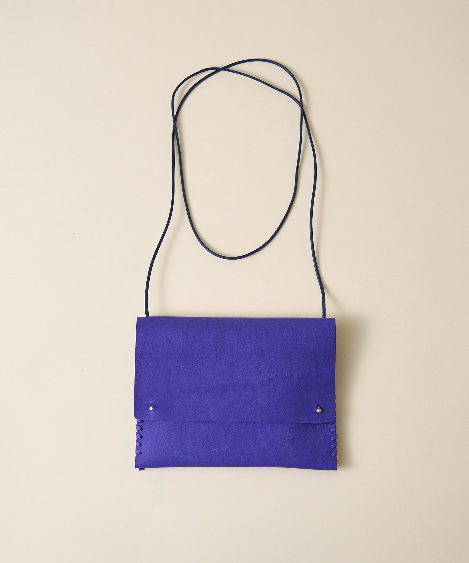 【REN】《手作り・レザークラフトキット / ショルダーバッグ》春夏限定カラーの結んで作るWポケットのショルダーバッグ。