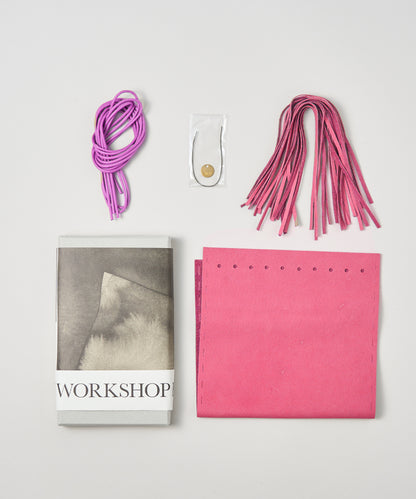 #30/ WORKSHOPKIT  / 結んで作る フリンジサコッシュ〈magenta〉