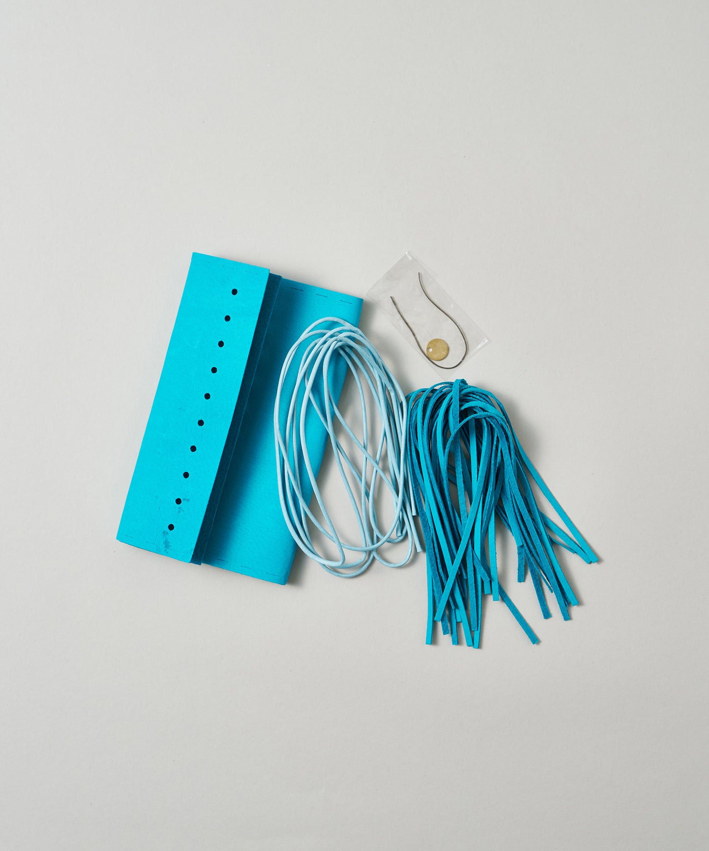 #30/ 結んで作る フリンジサコッシュ〈turquoise〉/ WORKSHOPKIT