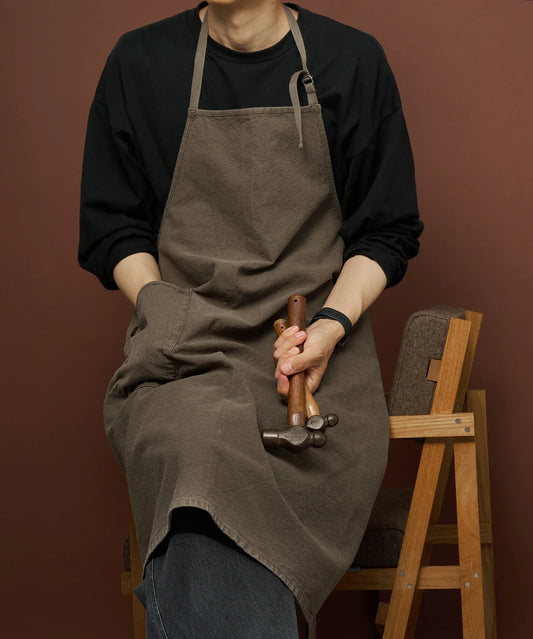#74《SALE 50%》ユニエプロン(Logwood gray)/ NATURE DYE - REN