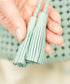 #16/ タッセルボトルショルダー（sage green）/ やぎ革・ゴートメッシュ