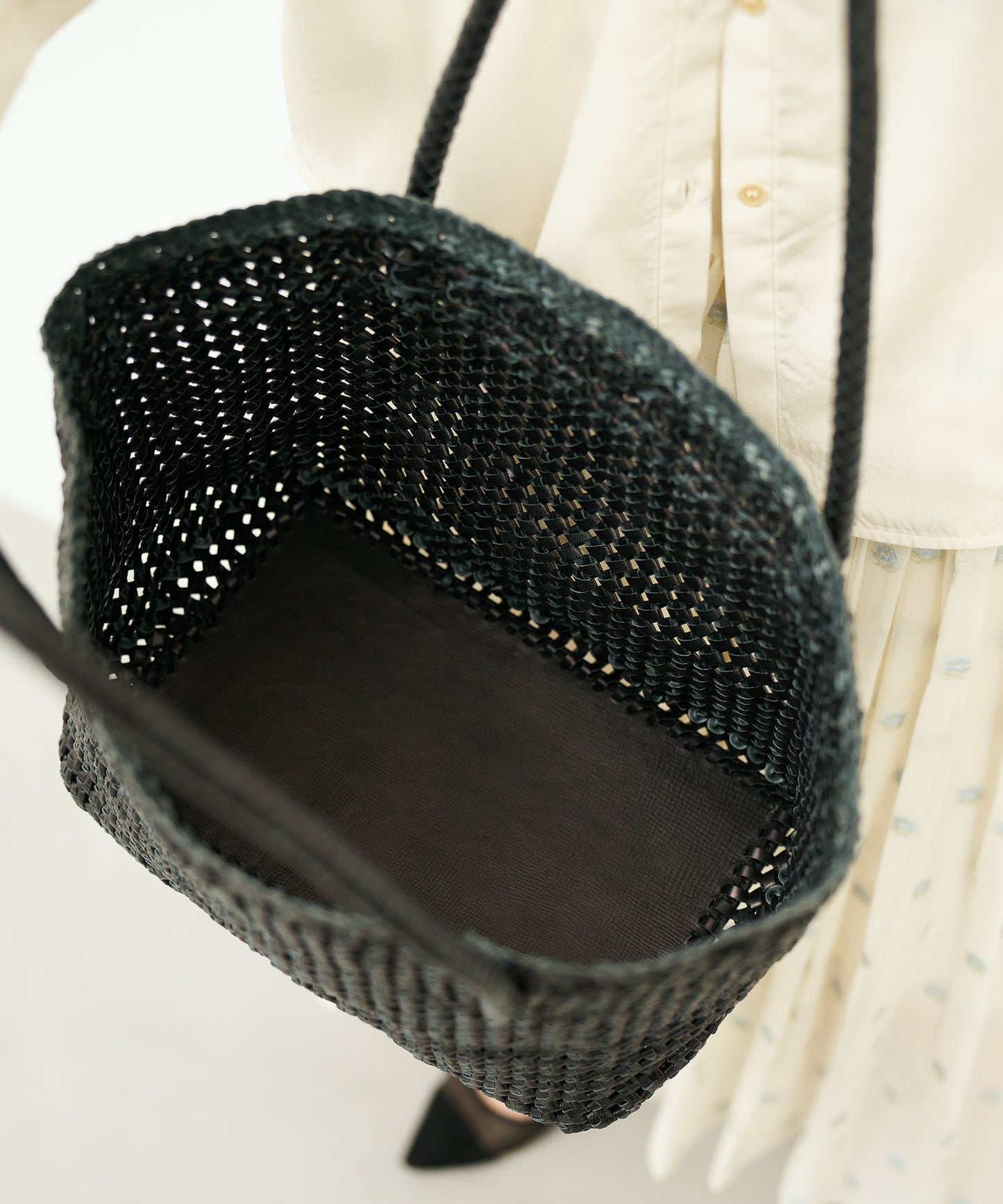 #16/ ブックキャリー（black）/ やぎ革・ゴートメッシュ