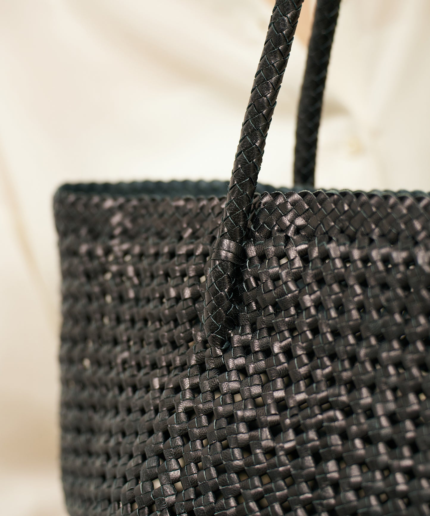 #16/ ブックキャリー（black）/ やぎ革・ゴートメッシュ