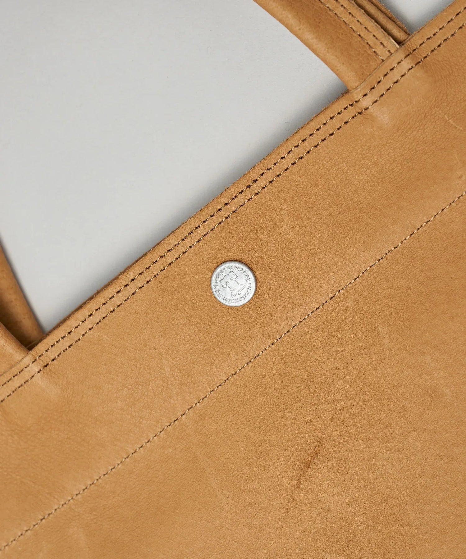 #30/ ランチバッグS キャリーライト（camel）/ ピッグスキン・ハリー - REN