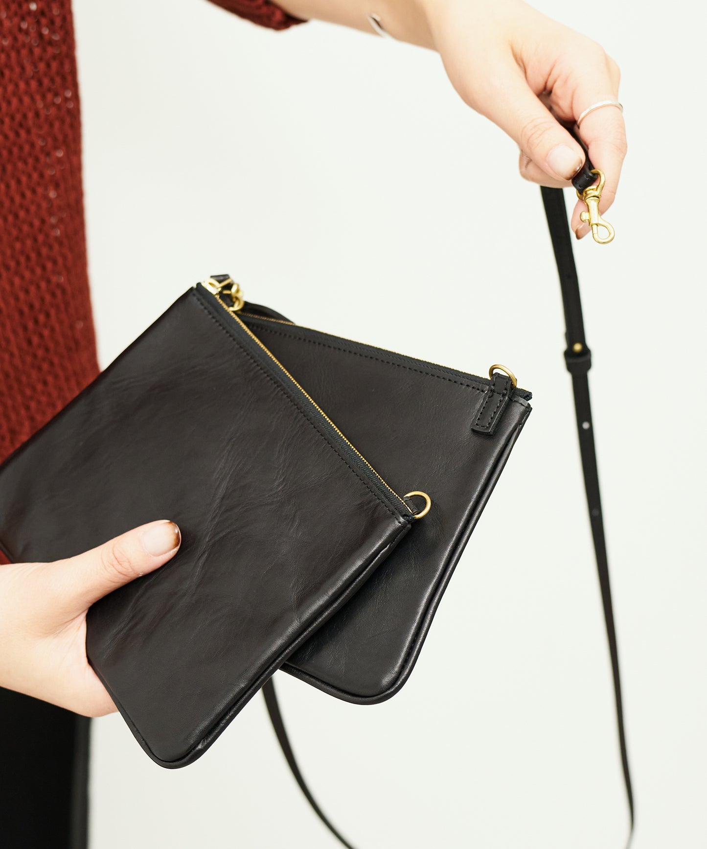 #45《BF SALE 10%》バタフライショルダー（black）/ 牛革・アペルト