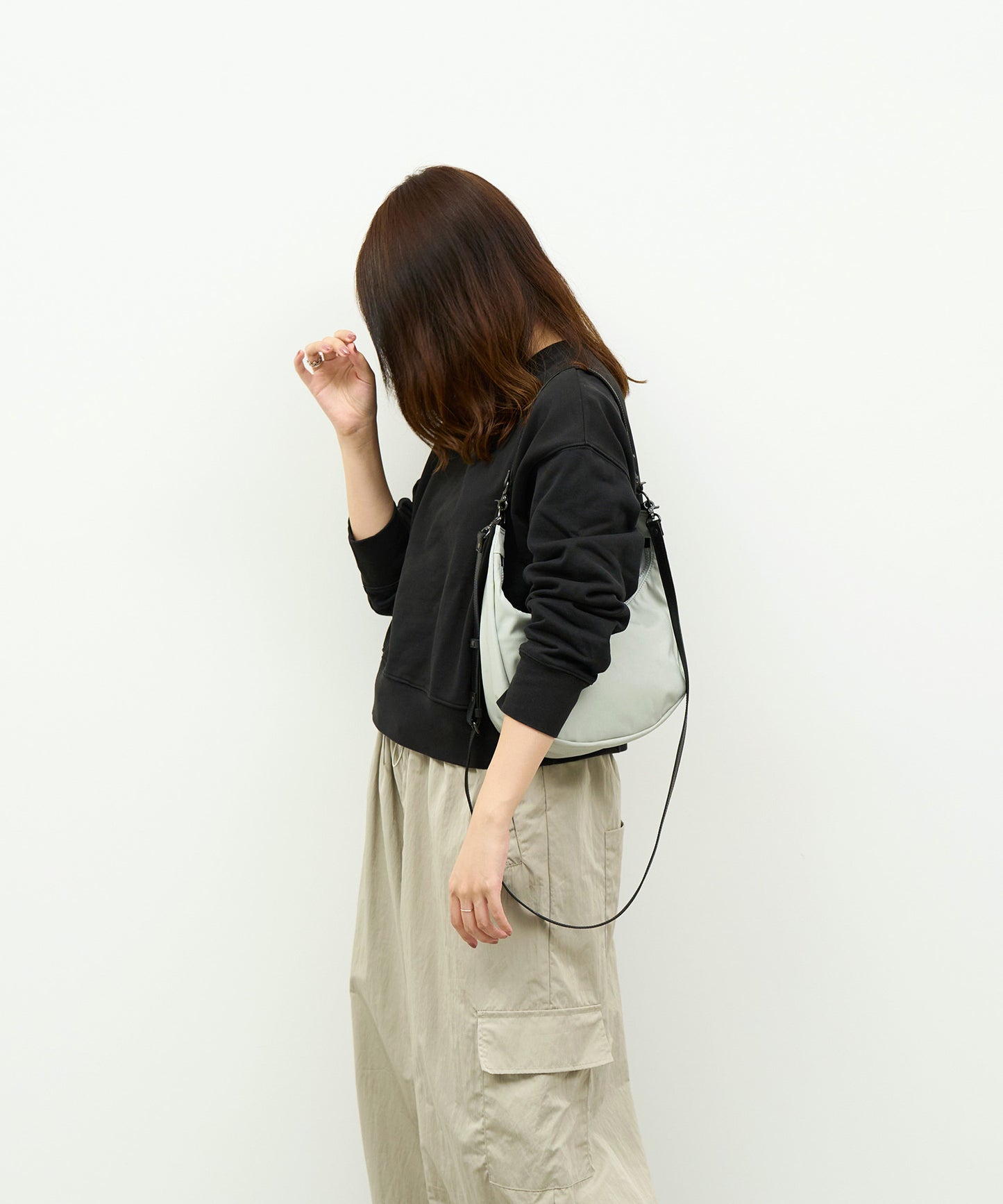 《10%off ~10/14》#89/ デイリーラウンドショルダー / Light gray