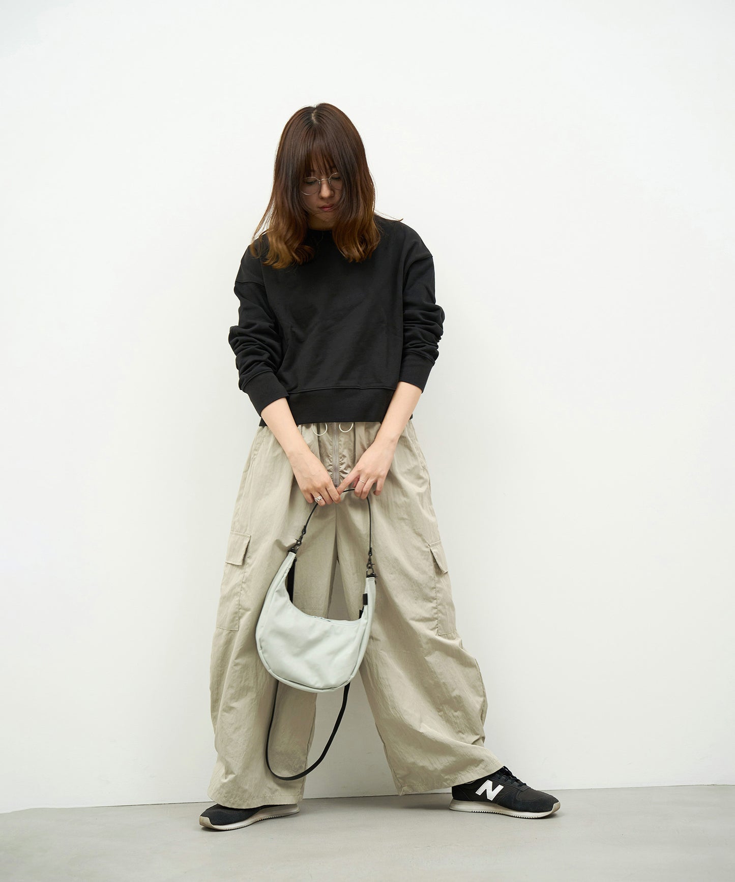 《10%off ~10/14》#89/ デイリーラウンドショルダー / Light gray