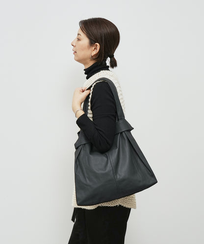 #11/ 2wayレジブクロM（black） / やぎ革・ベアー