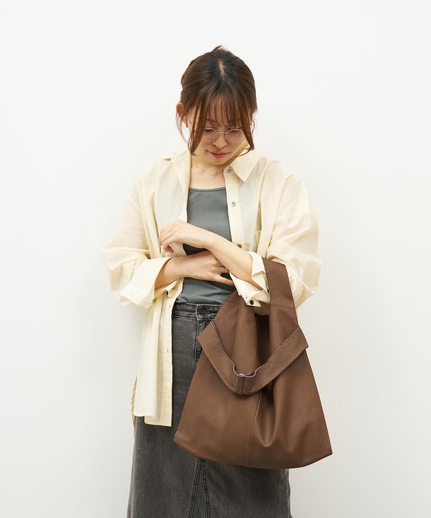 #11/ 2wayレジブクロM（dark brown） / やぎ革・ベアー