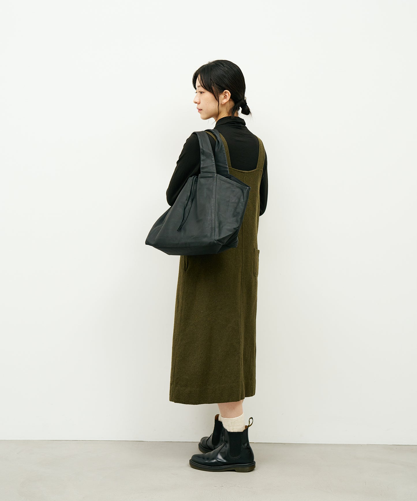 #11《Limited 20%》ダックストートM (black)  / やぎ革・ベアー