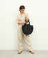 #11《SALE 10%》パンプキンサックM (black) / やぎ革・ベアー