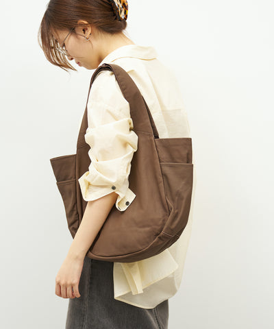 #11《SALE 10%》パンプキンサックM (dark brown) / やぎ革・ベアー