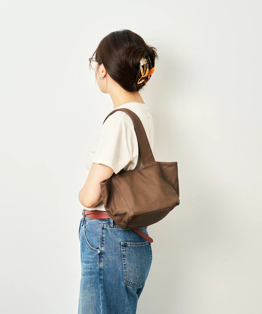 #11《SALE 50%》キャリートート (dark brown) / やぎ革・ベアー - REN