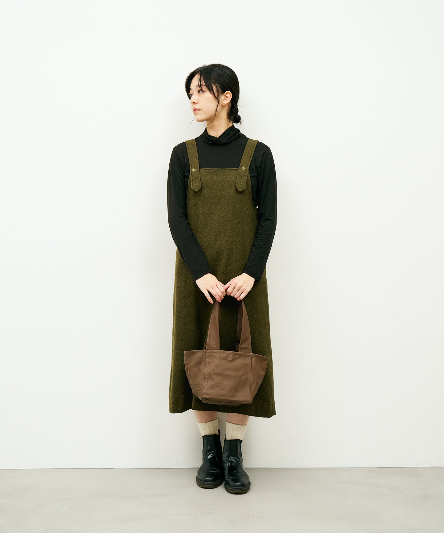 #11《BF SALE 20%》キャリートート (dark brown) / やぎ革・ベアー