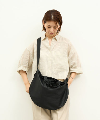 #11《SALE 10%》2wayサークルショルダー （black）/ やぎ革・ベアー