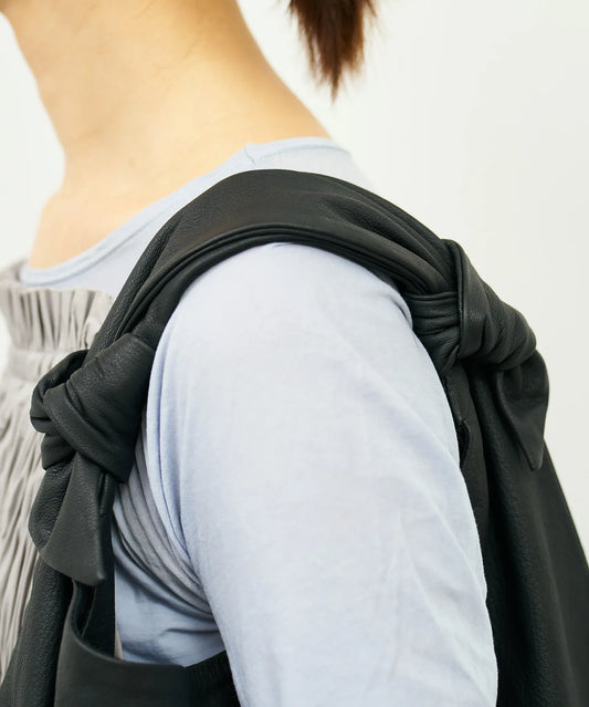 #11/ ラウンドショルダー セパレート（black）/ やぎ革・ベアー - REN