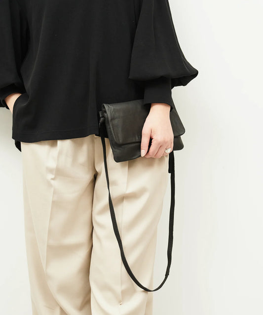 #11/ クラッチショルダー XS (black) / やぎ革・ベアー - REN