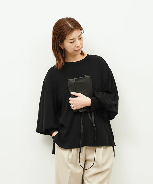 #11/ クラッチショルダー XS (black) / やぎ革・ベアー - REN