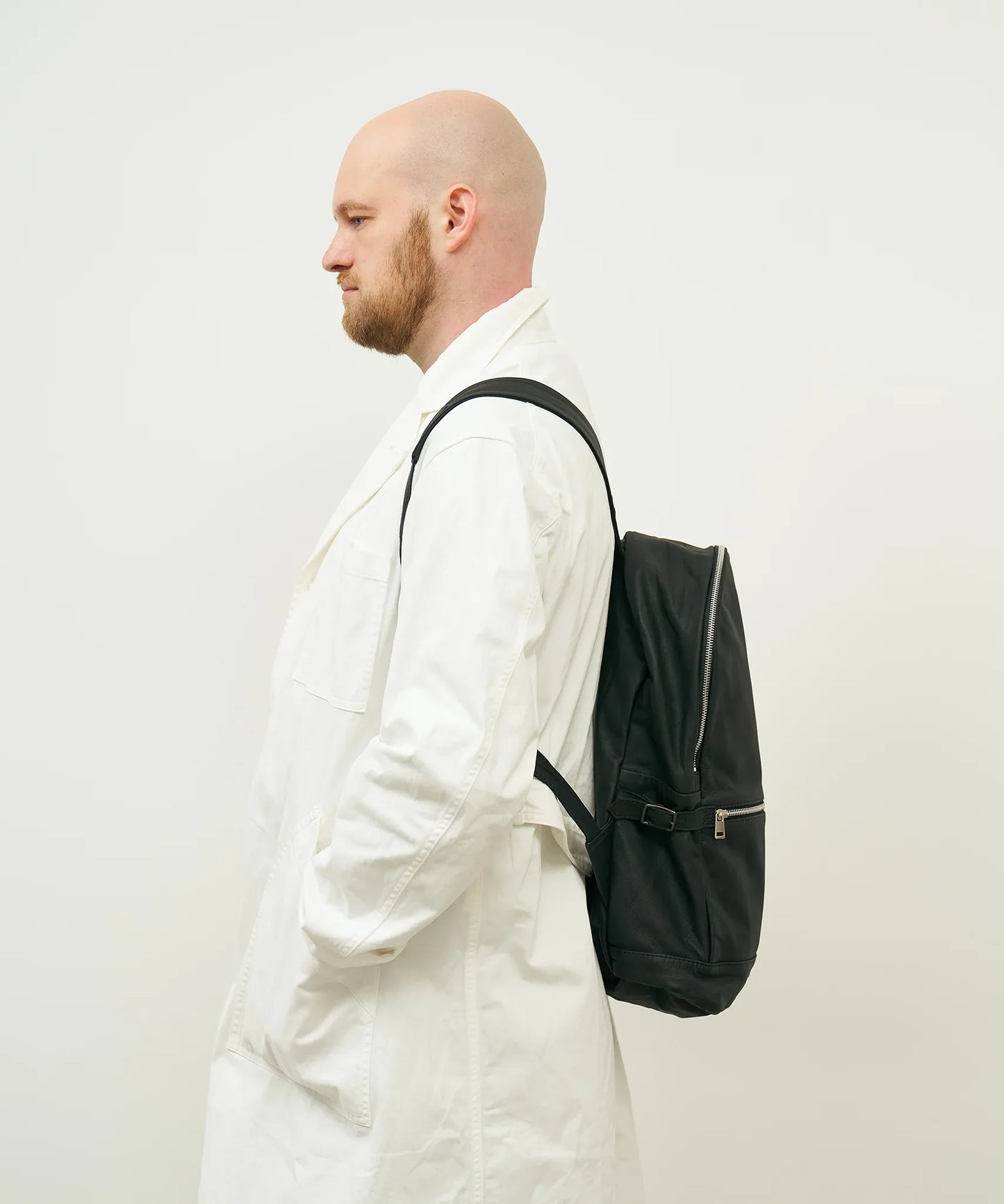 #11/ デイリュックミッド (black) / やぎ革・ベアー