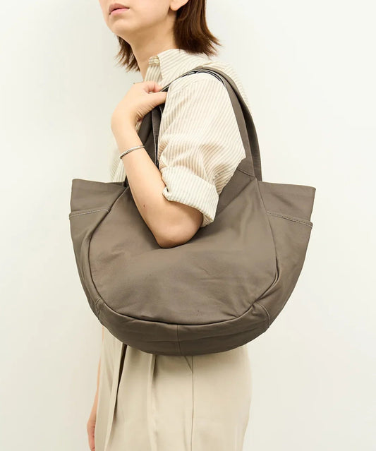 #11b《Limited 20%》パンプキンサックM (greige) / やぎ革・ベアー