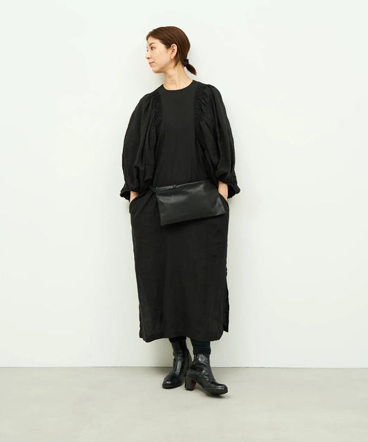 #15/ カイトウエストバッグ（black） / やぎ革・スティル - REN