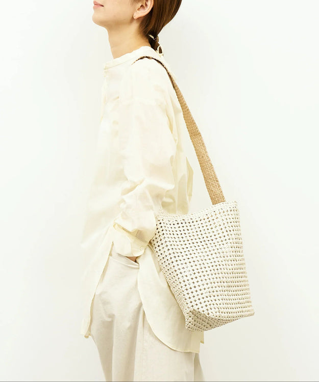 #16/ ボックスショルダー（oatmeal）/ やぎ革・ゴートメッシュ - REN