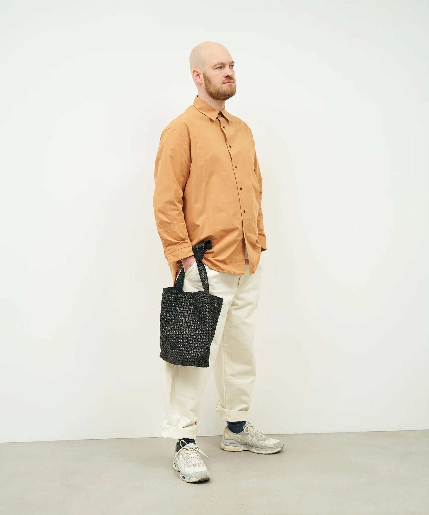 #16/ ボックスショルダー（black）/ やぎ革・ゴートメッシュ