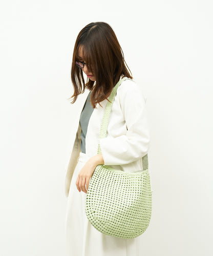 #16 / ラウンドショルダー（pistachio green） / やぎ革・ゴートメッシュ