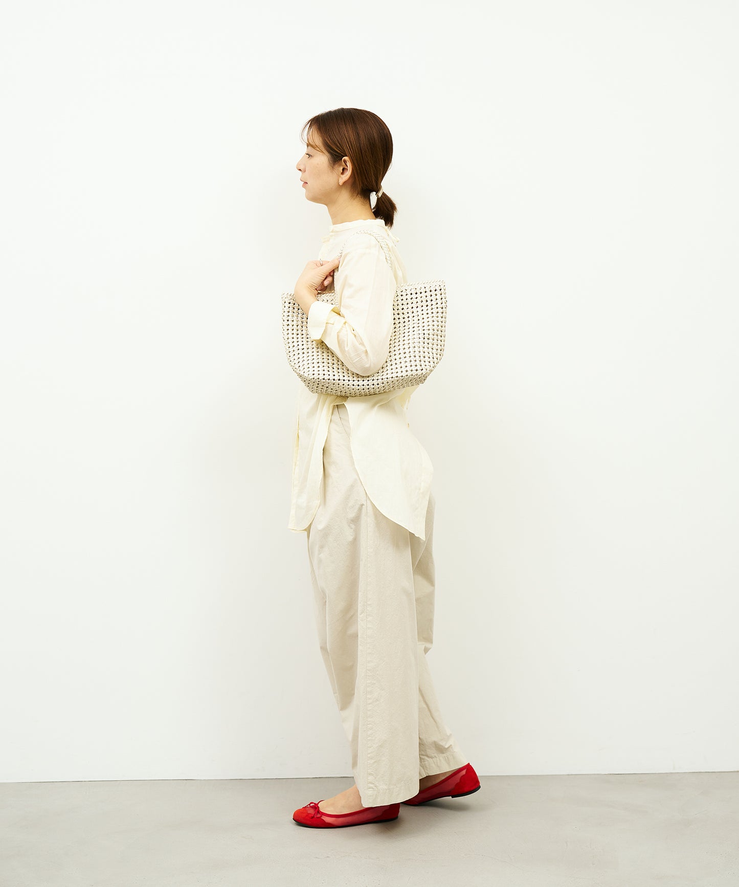 【26SS】#16/ バスケットS（oatmeal）/ やぎ革・ゴートメッシュ