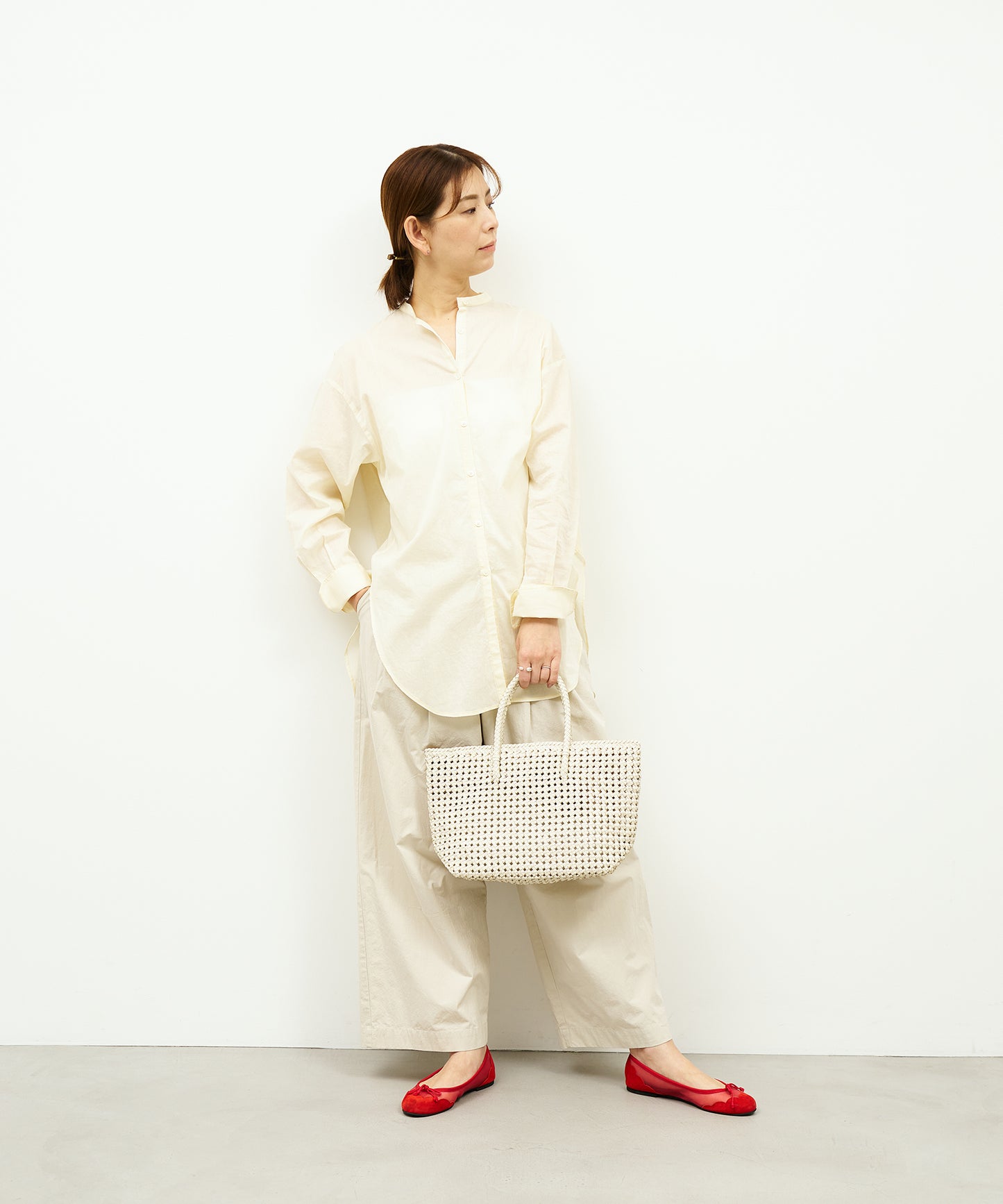 【26SS】#16/ バスケットS（oatmeal）/ やぎ革・ゴートメッシュ