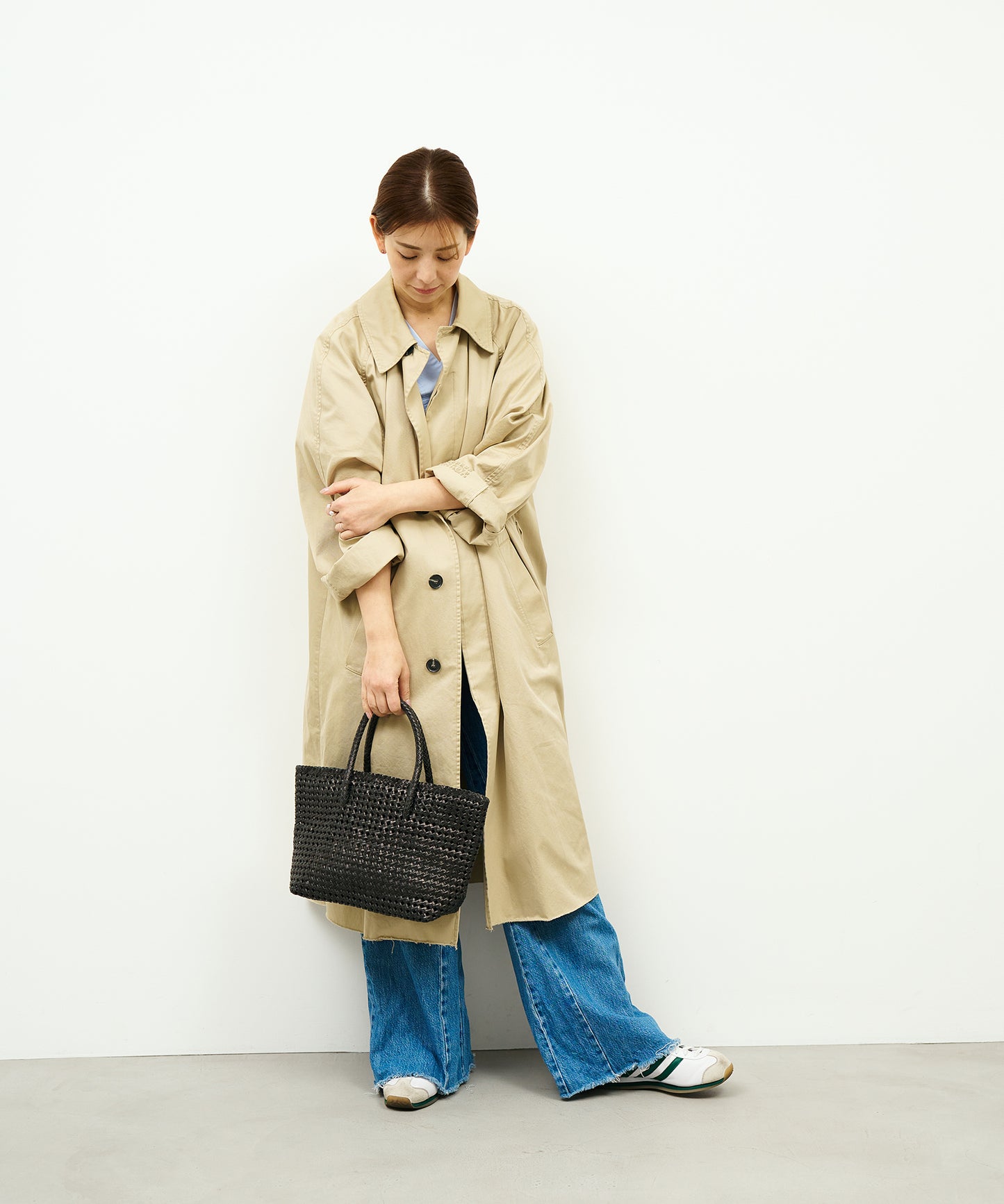 【26SS】#16/ バスケットS（black）/ やぎ革・ゴートメッシュ