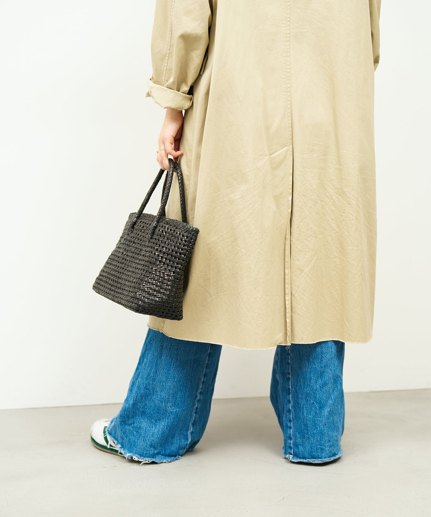 【26SS】#16/ バスケットS（black）/ やぎ革・ゴートメッシュ