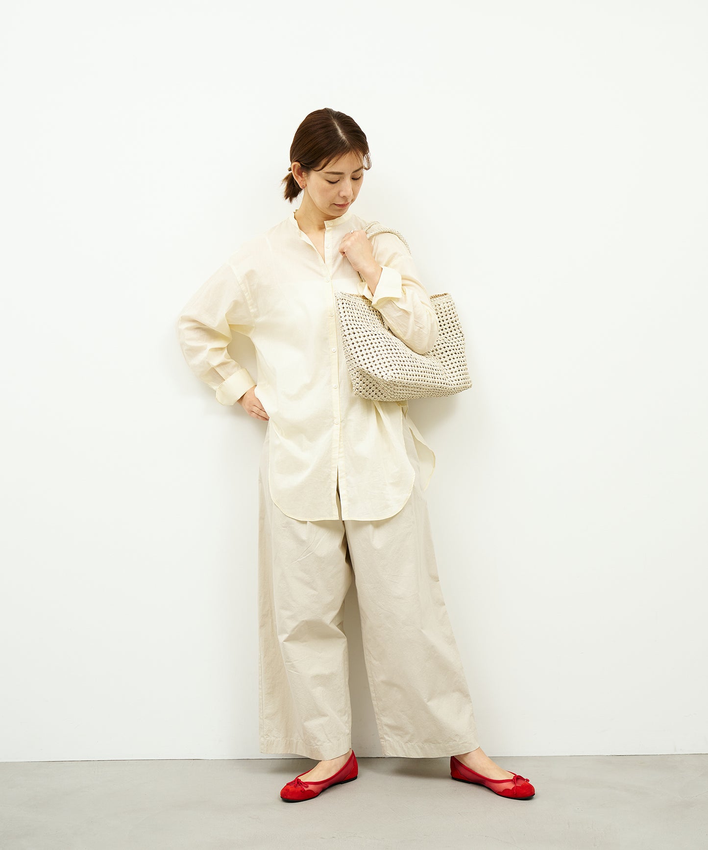 【26SS】#16/ バスケットM（oatmeal）/ やぎ革・ゴートメッシュ