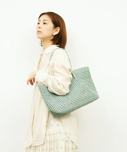 #16/ バスケットM（sage green）/ やぎ革・ゴートメッシュ