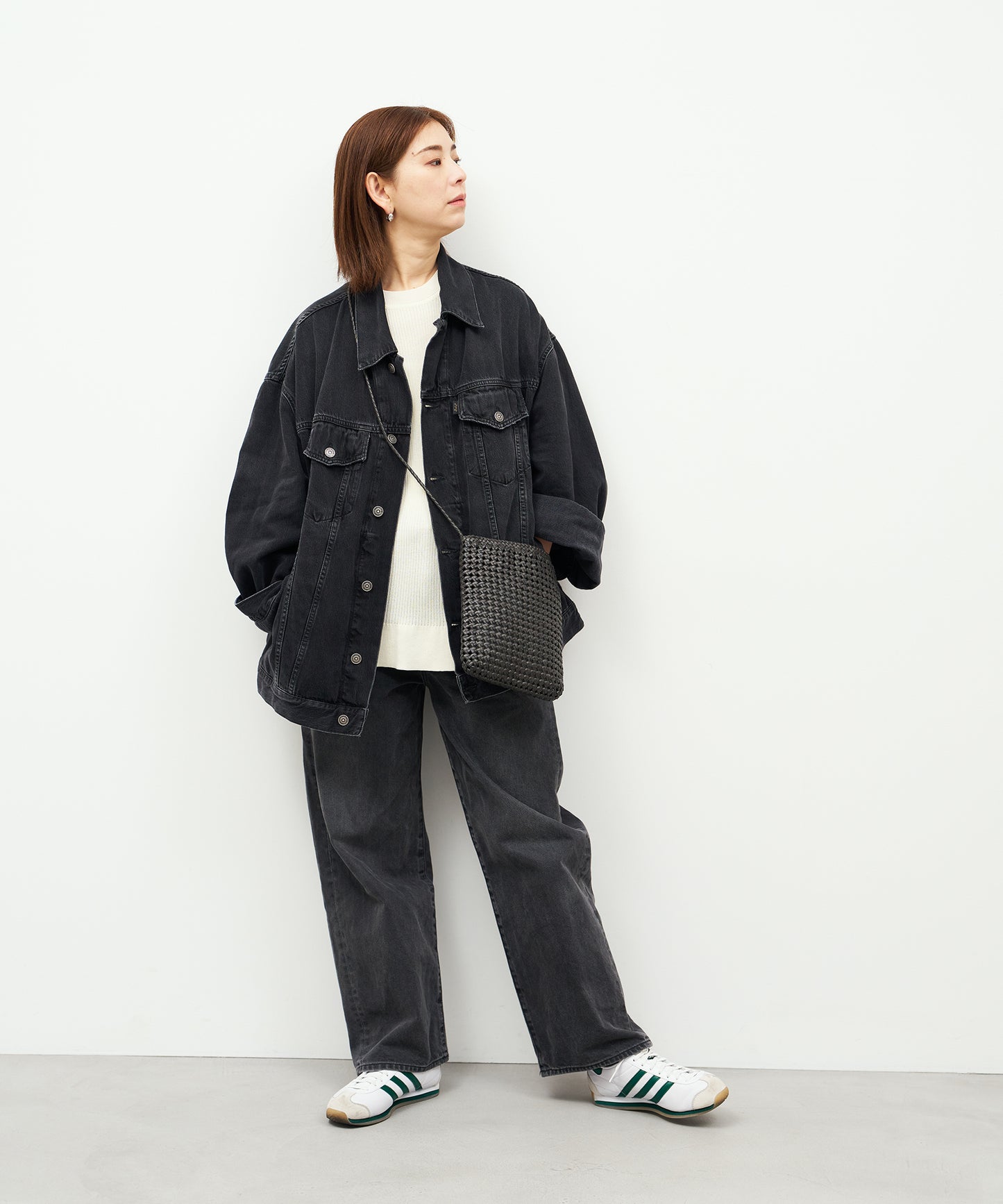 #16/ ミニショルダー（shadow gray）/ やぎ革・ゴートメッシュ