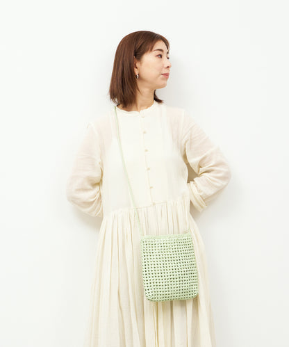 #16/ ミニショルダー（pistachio green）/ やぎ革・ゴートメッシュ