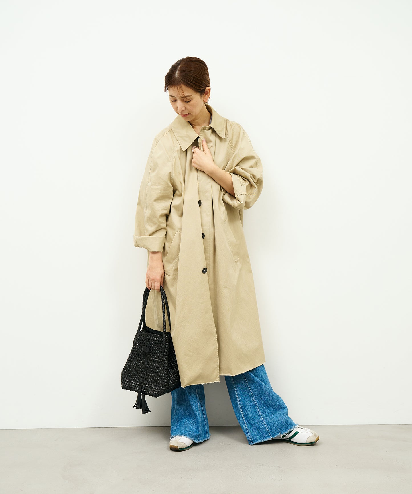 【26SS】#16/ タッセルトート（black）/ やぎ革・ゴートメッシュ