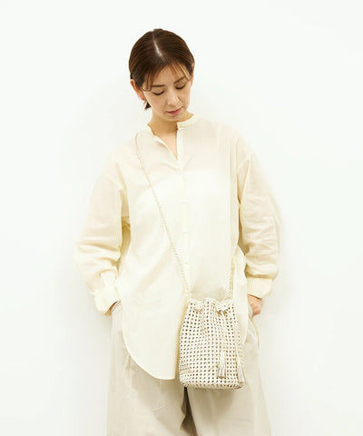 #16《SALE 30%》タッセルボトルショルダー（oatmeal）/ やぎ革・ゴートメッシュ